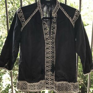 Madewell Camelia embroidered tassel top